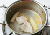 삼겹살라면 조리 과정 1